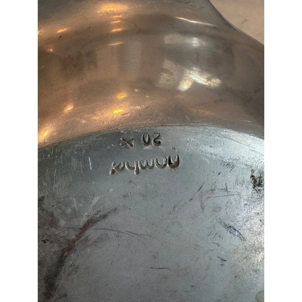 Vintage Nambe 20 X Metal Alloy Casserole Dish with Lid Mid Century Modern Silver